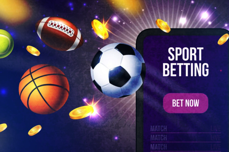 Tennis ball, basketball, rugby ball, football showcasing virtual sports betting options at FOMO7