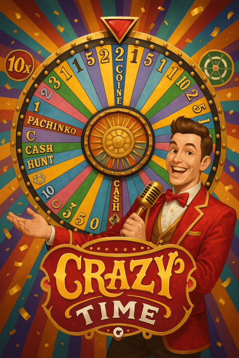 A host is explaining the crazy time wheel