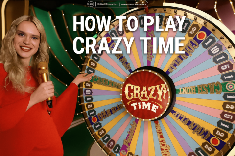 A host is explaining the crazy time wheel.