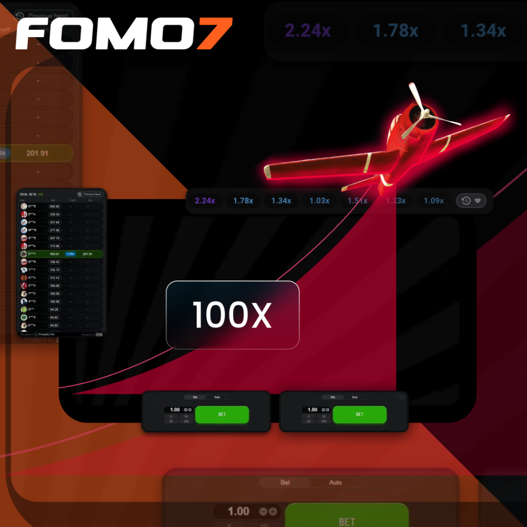 An Aviator game dashboard showing a rising multiplier, a red aeroplane