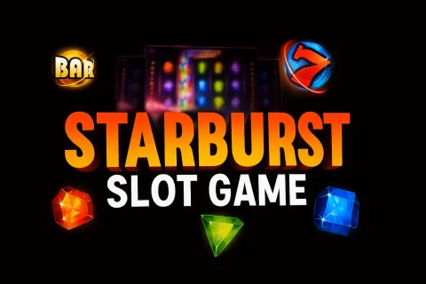 Starburst slot interface, winning coins on a digital screen