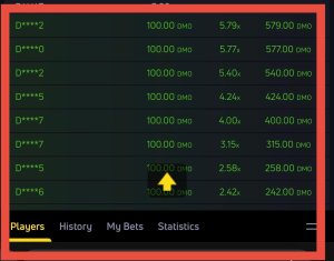 JetX leaderboard showing masked player names, bet amounts, multipliers, and winnings in currency