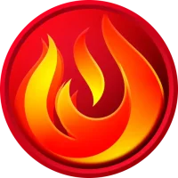 Bright red and yellow flame icon from the Vortex game representing the Flame Bet feature on Fomo7.