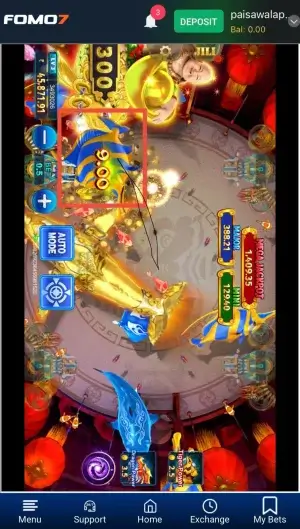 Energy bar activation triggering whirlpool attack in Fortune King Jackpot Game Demo on FOMO7 India