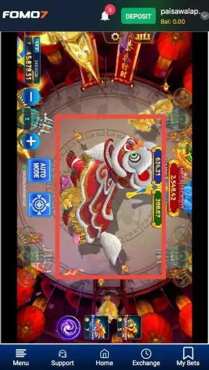 Special targets like Lion Dance boss in Fortune King Jackpot Game Demo showcased on FOMO7 India interface