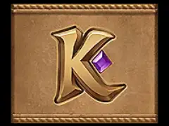 Fortune Gems K card symbol appearing on slot reels in the FOMO7 India mobile casino slot game