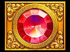 Fortune Gems red gem symbol appearing on slot reels during gameplay on the FOMO7 India casino interface