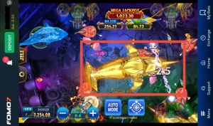 JILI Ocean King Jackpot interface showing a powerful attack being launched at the target in FOMO7 India’s dynamic ocean-themed gameplay.